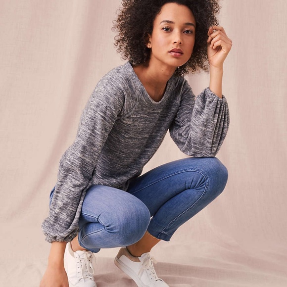 Lou & Grey Tops - NWT Lou & Grey Marled Blouson Sweater Top